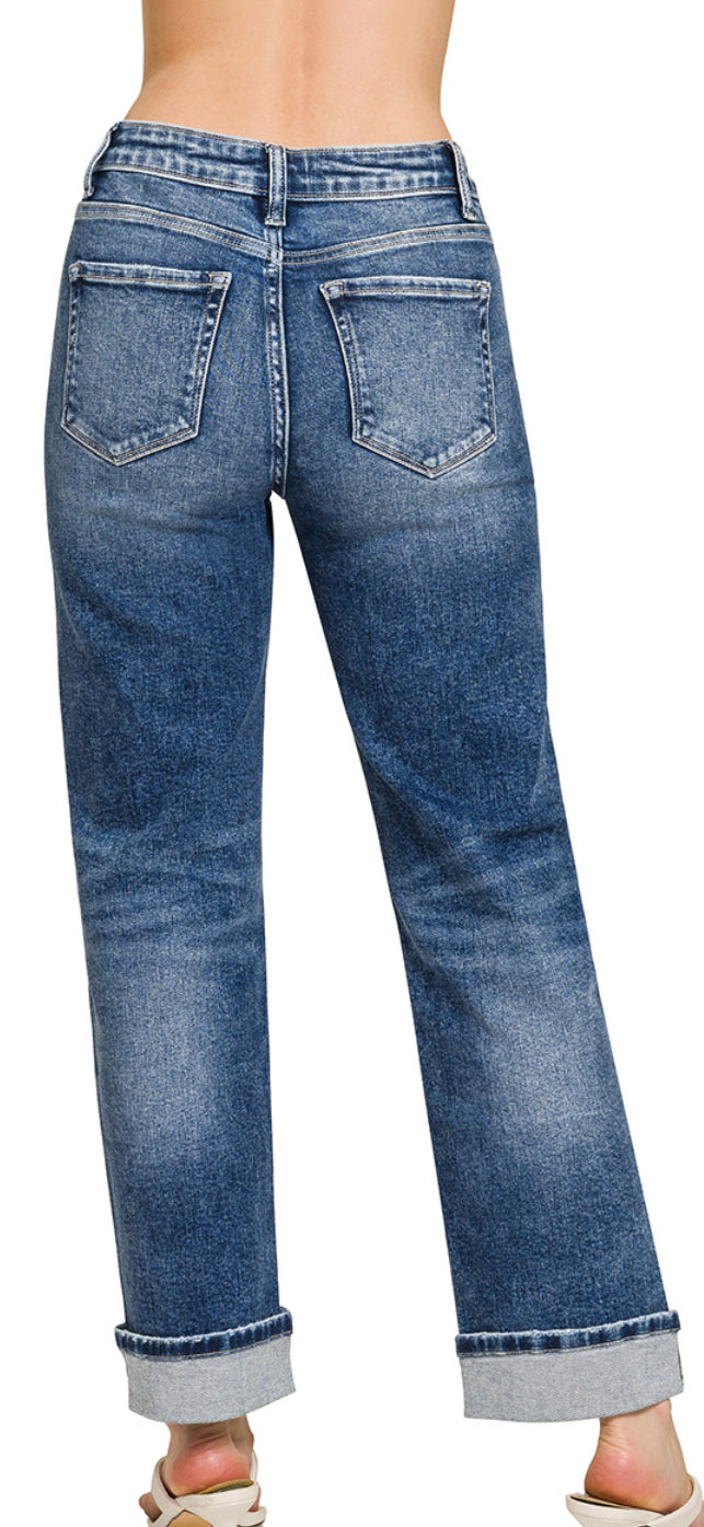 Zariah Cuffed Straight Jeans