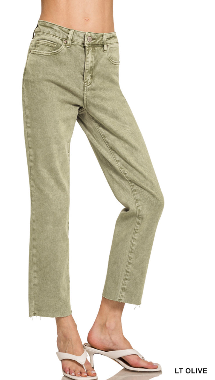 Victoria High Waist Cropped Straight Jeans