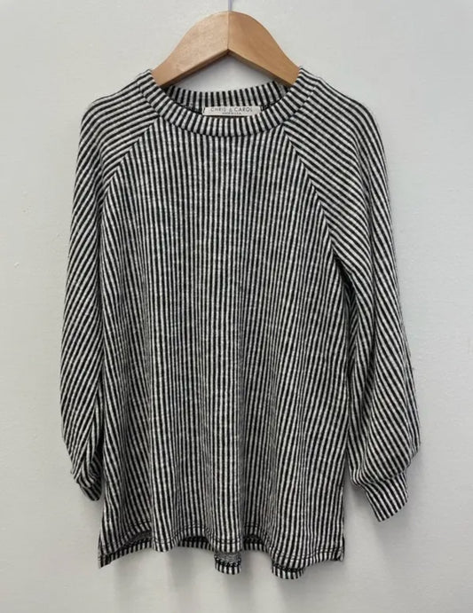 Kids Vertical Stripe Brushed Sweater - Chris & Carol