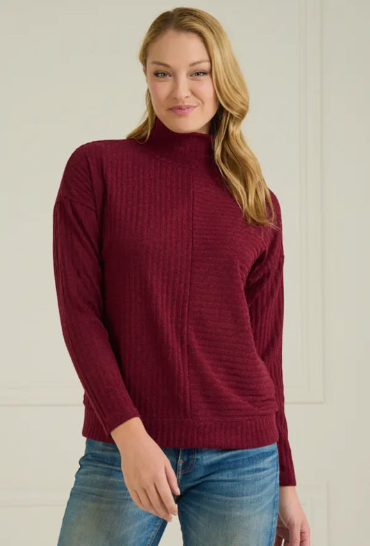 RIB Mock Neck Top- Chris & Carol