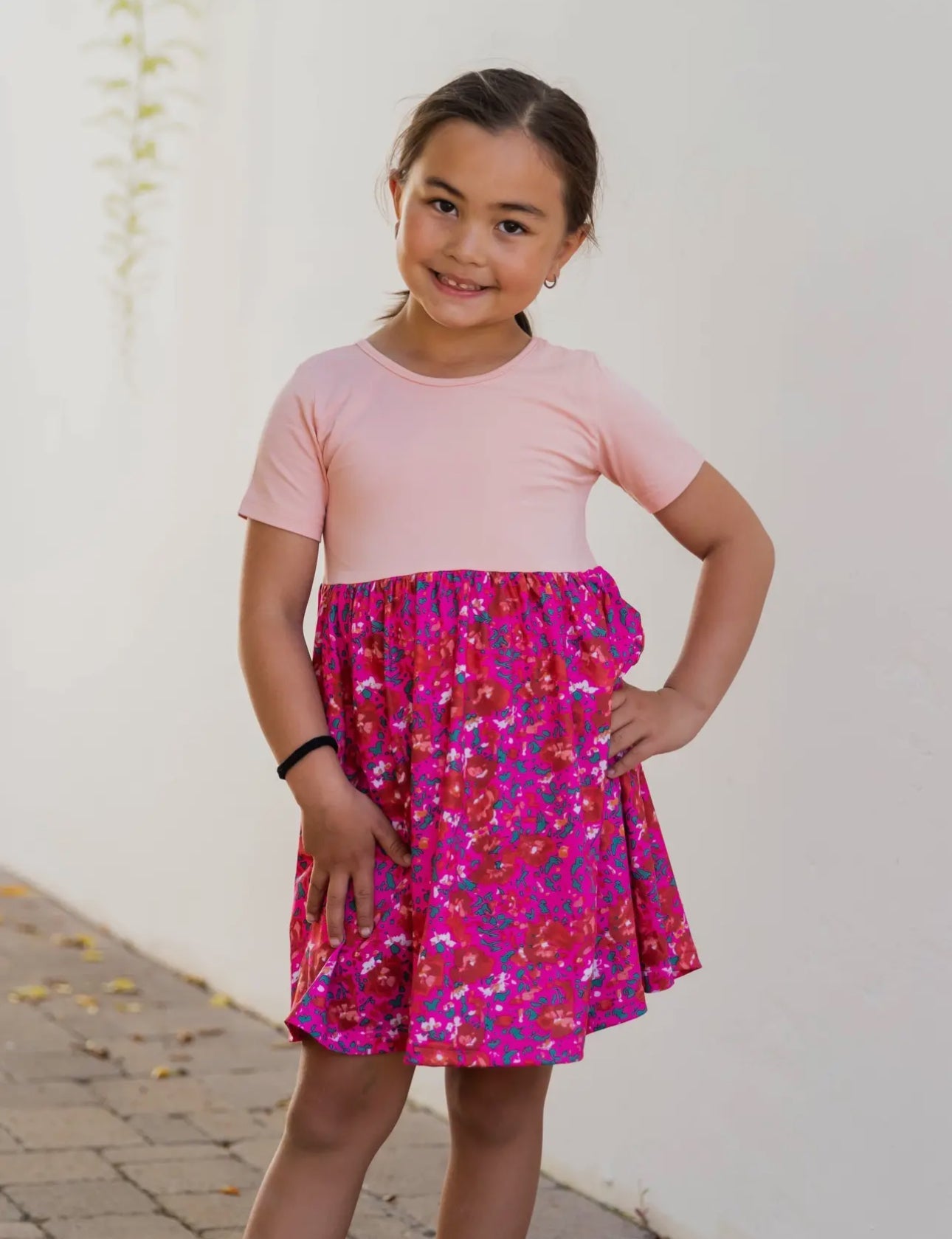 Kids-Criss Cross Back Floral Dress