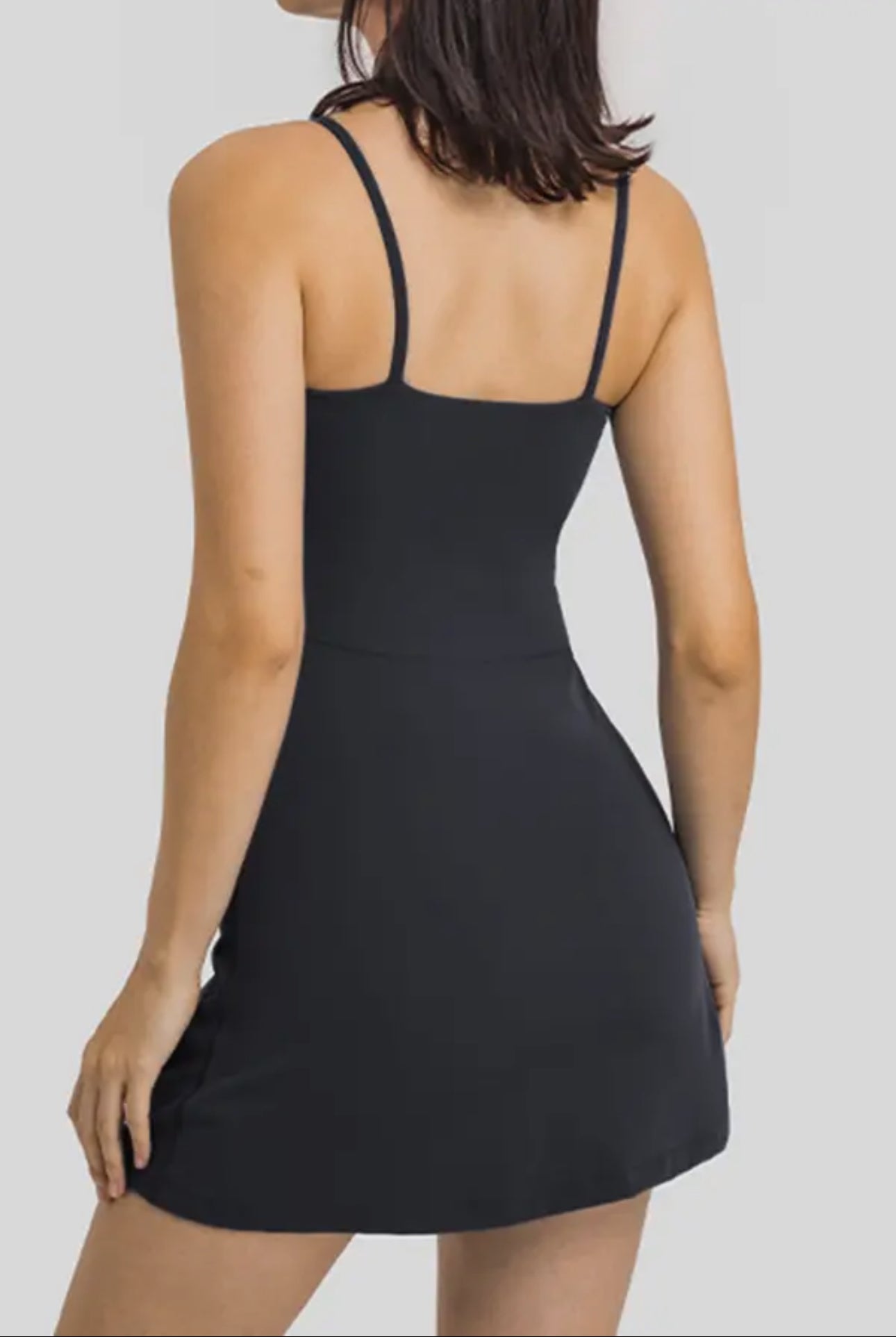 Black-Premium Sports Tennis Dress Skorts with Under Pockets Shorts