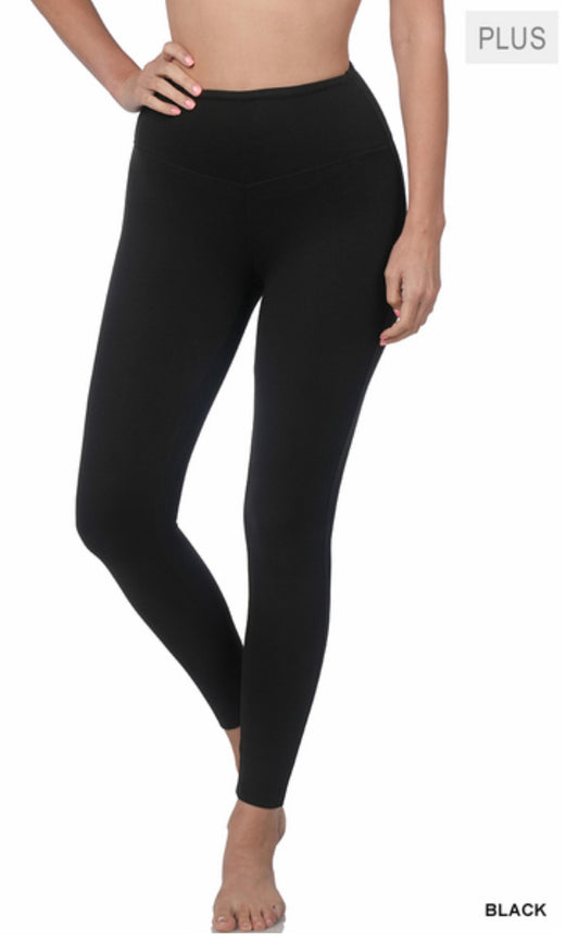 Zenana PLUS BRUSHED MICROFIBER FULL LENGTH LEGGINGS