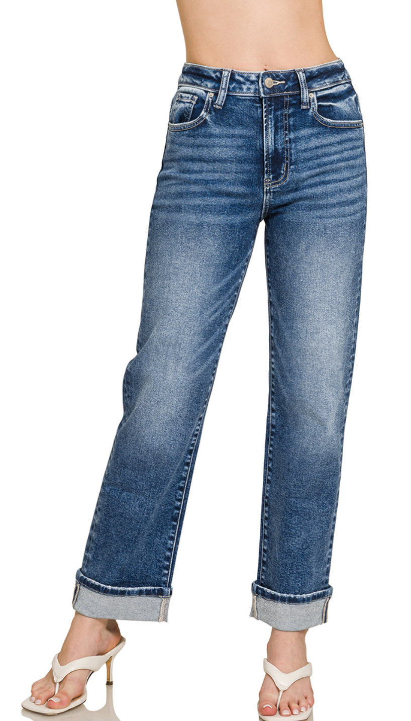 Zariah Cuffed Straight Jeans
