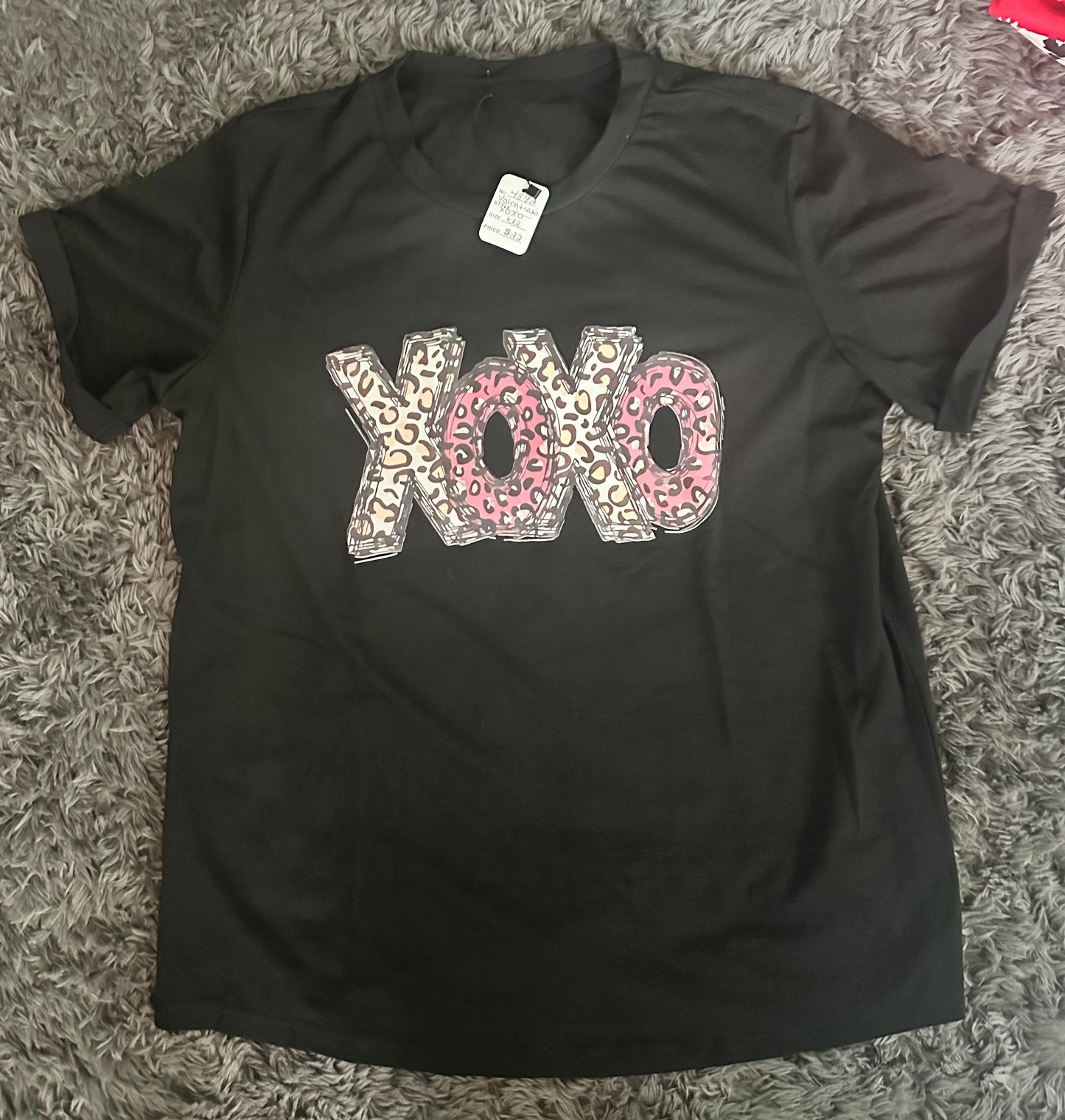 Black XOXO Leopard Tshirt