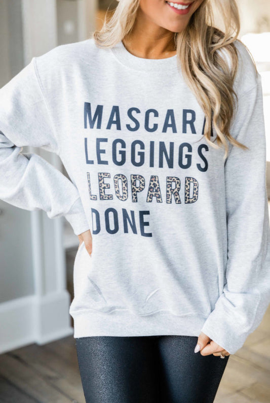 Gray Letters Graphic Loose Sweatshirt